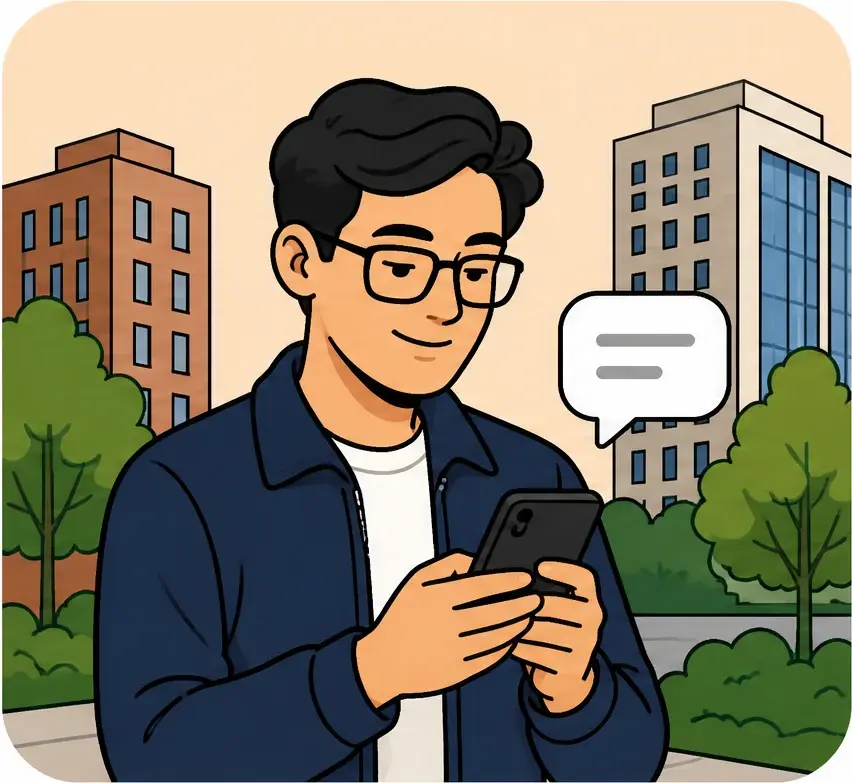 A job seeker messaging an employer directly