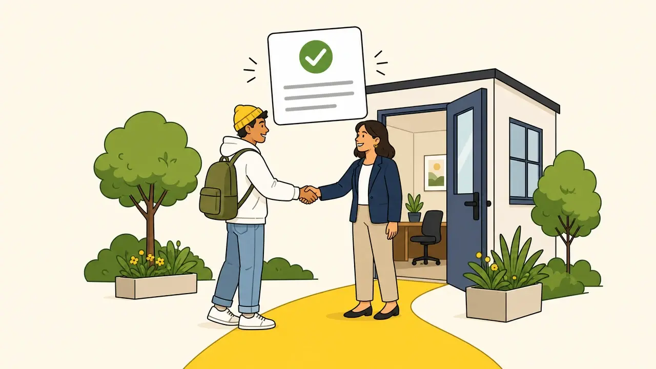 A job seeker shaking hands with an employer after getting a job offer